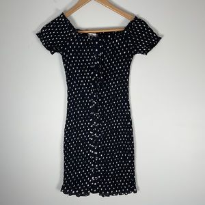SEEK The Label Black polkadot Lace Up Dress Small